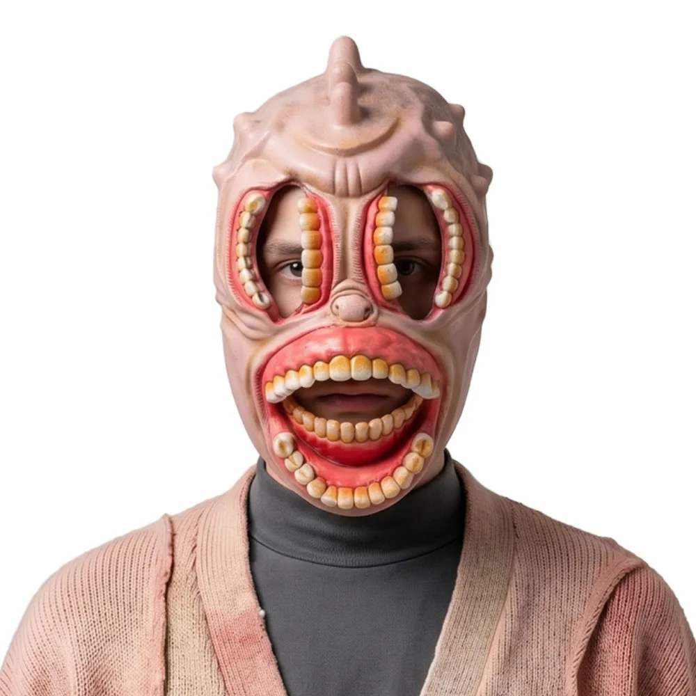 

Multi-Teeth Demon Mask Cosplay Skull Monster Pu Half Face Masks Halloween Masquerade Carnival Dress Up Party Costume Props