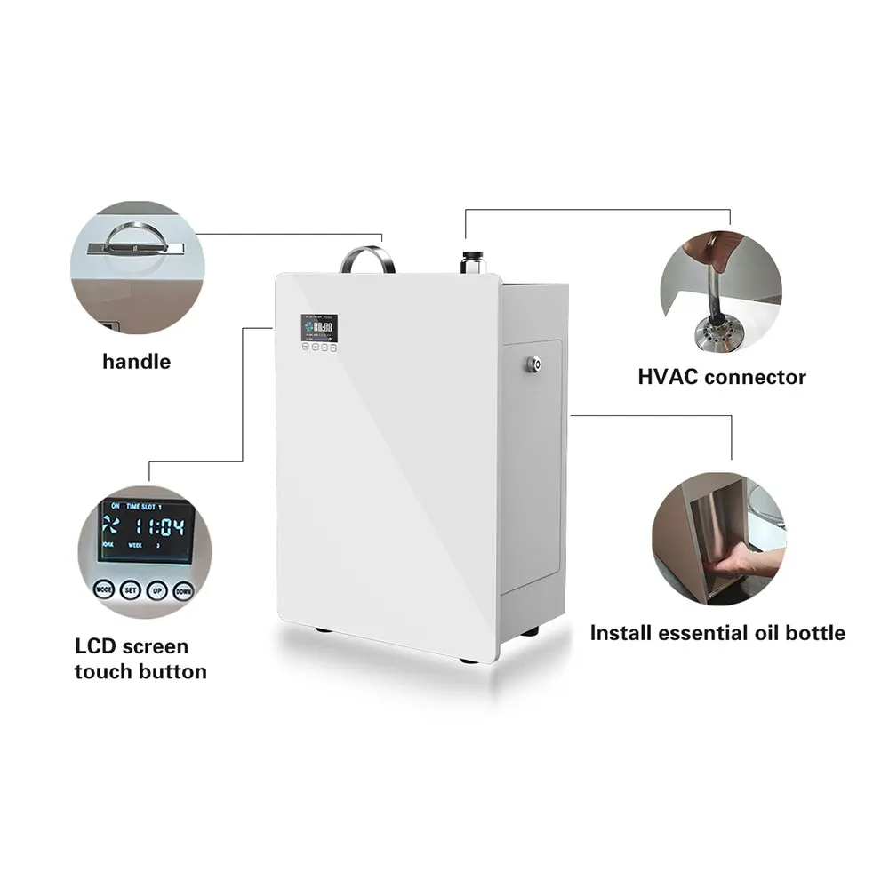 Ароматический диффузор с функцией таймера, распылитель эфирного масла с Wi-Fi управлением, 5000 м³, ароматизатор, подходит для ОВКВ, Подсказка для отеля