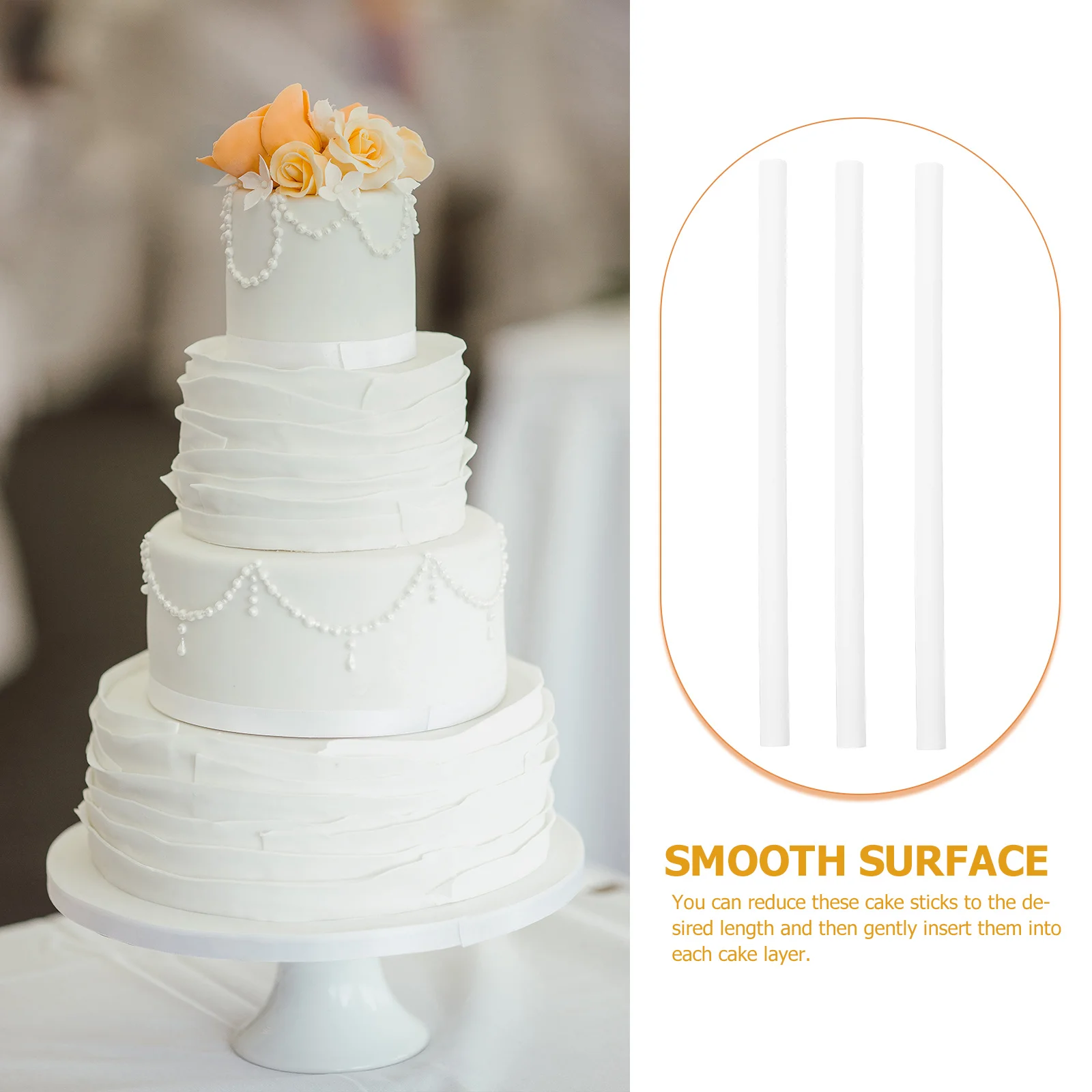 25Pcs Cake Dowels Plastic Support Rods for Tiered Cakes Sturdy PP Material Easy to Use Plastic Plate Support Cake Dowel