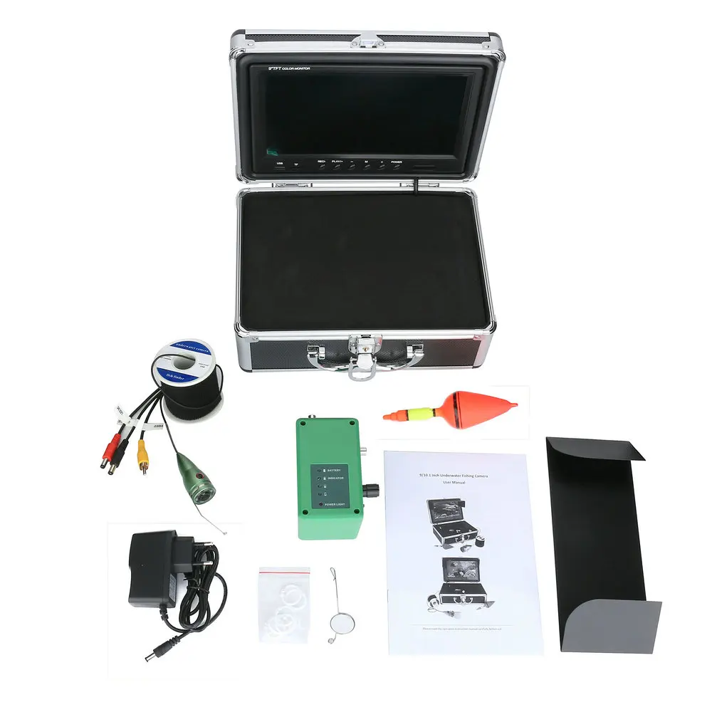 9 inch DVR Underwater Fishing Video Camera 1000TVLHD Recorder Waterproof Fishing Camera with 6pcs1W IR LED Fish Finder