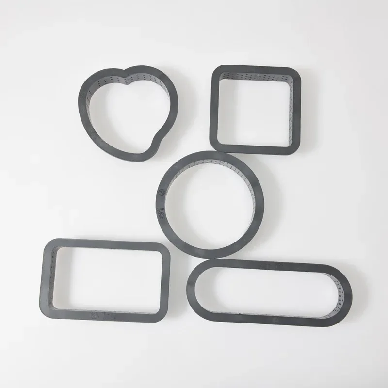 DIY Tart Ring Perforated Cake Mold Pastry Decorating Tools Round Tower Ring Black Plastic Round Die Cutting Tart Rings