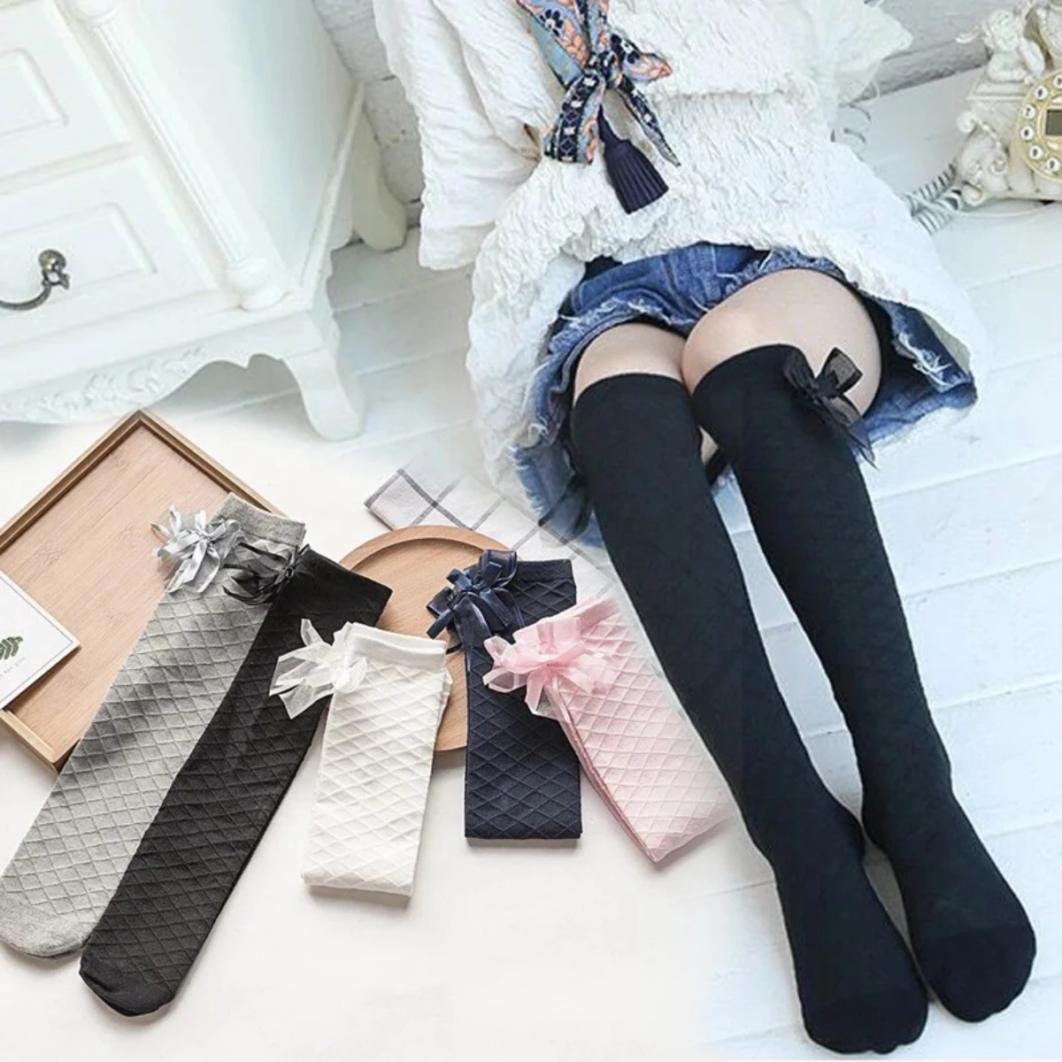 Children Long Socks Girls Spring Autumn Stockings Mosquito Proof Stockings Children's Knee High Stockings Princess Toddler Socks
