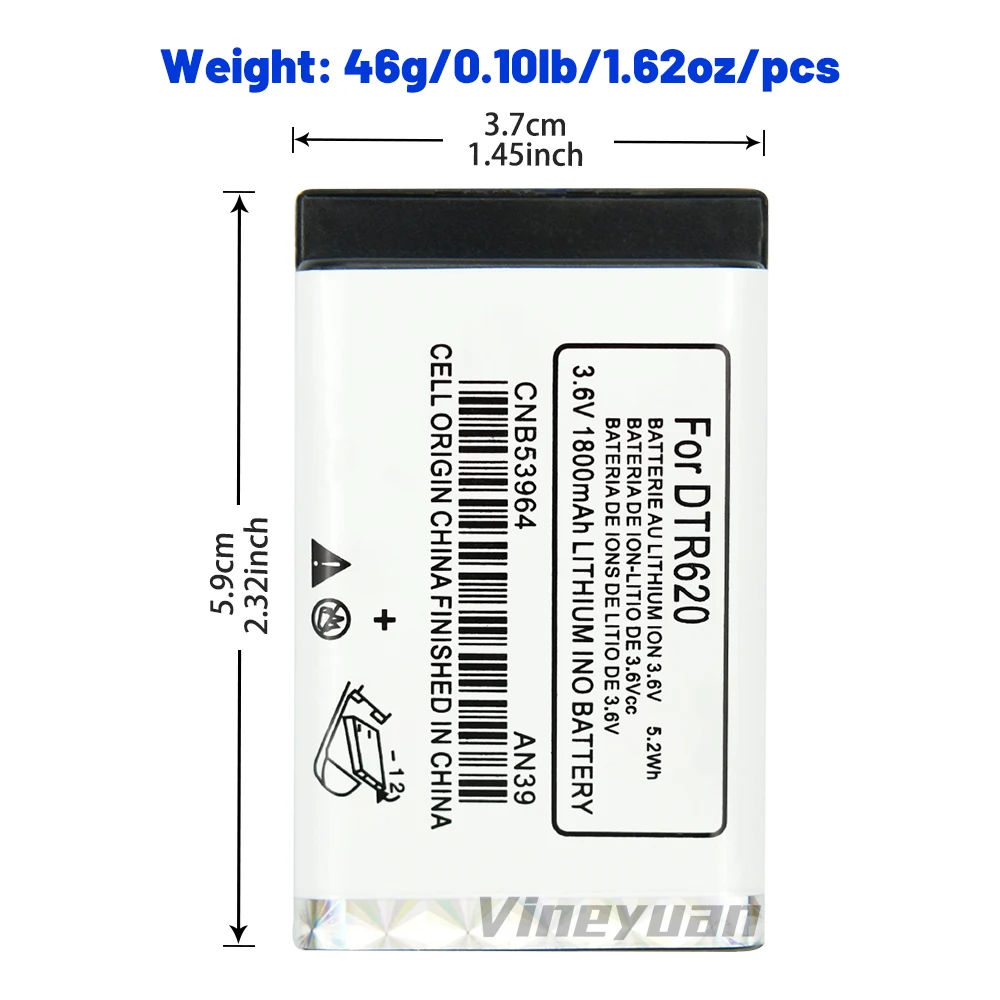 Batteria 3.6V 1800mAh CNB53964 DTR-620 per radio Motorola DTR620 DTR650 DTR550 DTR410 DTR2430 batteria agli ioni di litio ricaricabile