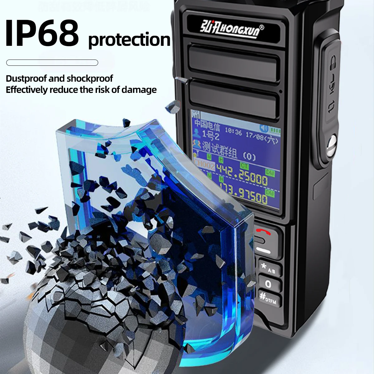 Hongxun Walkie-talkie HP-788 Mobiele radio 10W Uitgangsvermogen Afstandsbediening Handheld Walkie-talkie Digitaal IP Outdoor Jachtproject