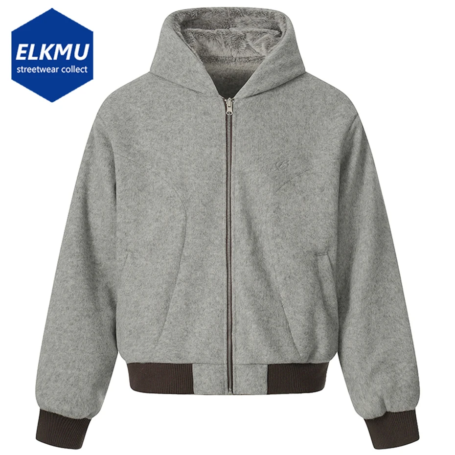 

Winter Men Jackets Fleece Warm Parkas Coat Two Piece Warm Hooded Jackets Streetwear Harajuku Padded Jackets