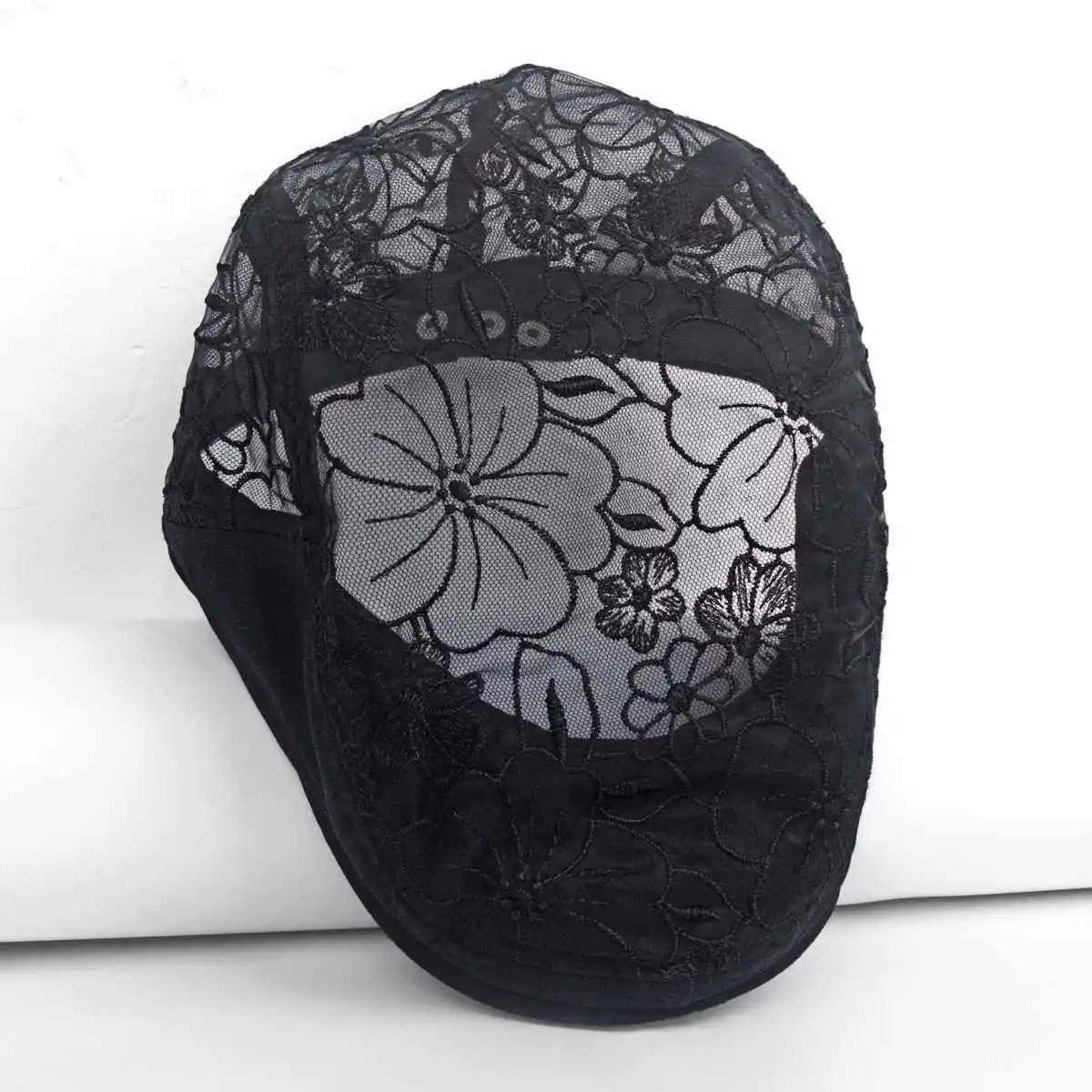 Embroidered Transparent Hat Women's Lace Mesh Breathable Sun-Poof Peaked Cap Women's Ethnic Style Western Style Girl's Cap