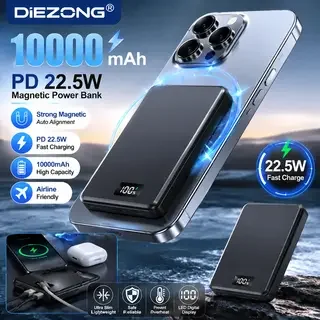 2026 NEW 10000mAh Portable Magnetic Wireless PowerBank PD22.5W Fast Charging External Battery for Magsafe For iPhone Samsung