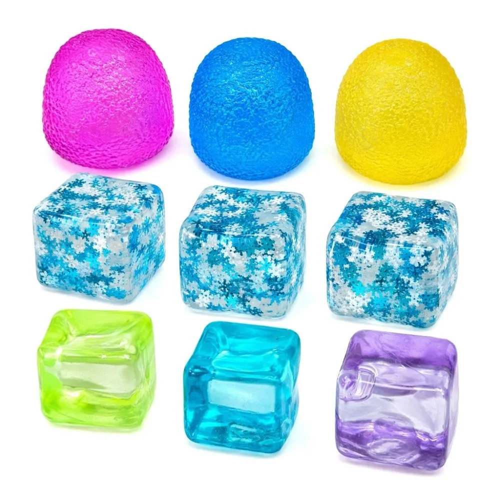 Ice Cube Shape Stress Relief Slow Rise Anti-stress Fidget Squeeze Pass The Time Non-Bounce Sensory Squishy Decompression Gift