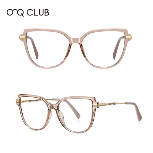 Imagen 2 del producto O-Q CLUB, gafas de lectura con montura grande y estilo, antiluz azul, monturas oftálmicas graduadas personalizadas, gafas de sol para hombre y mujer # 2210