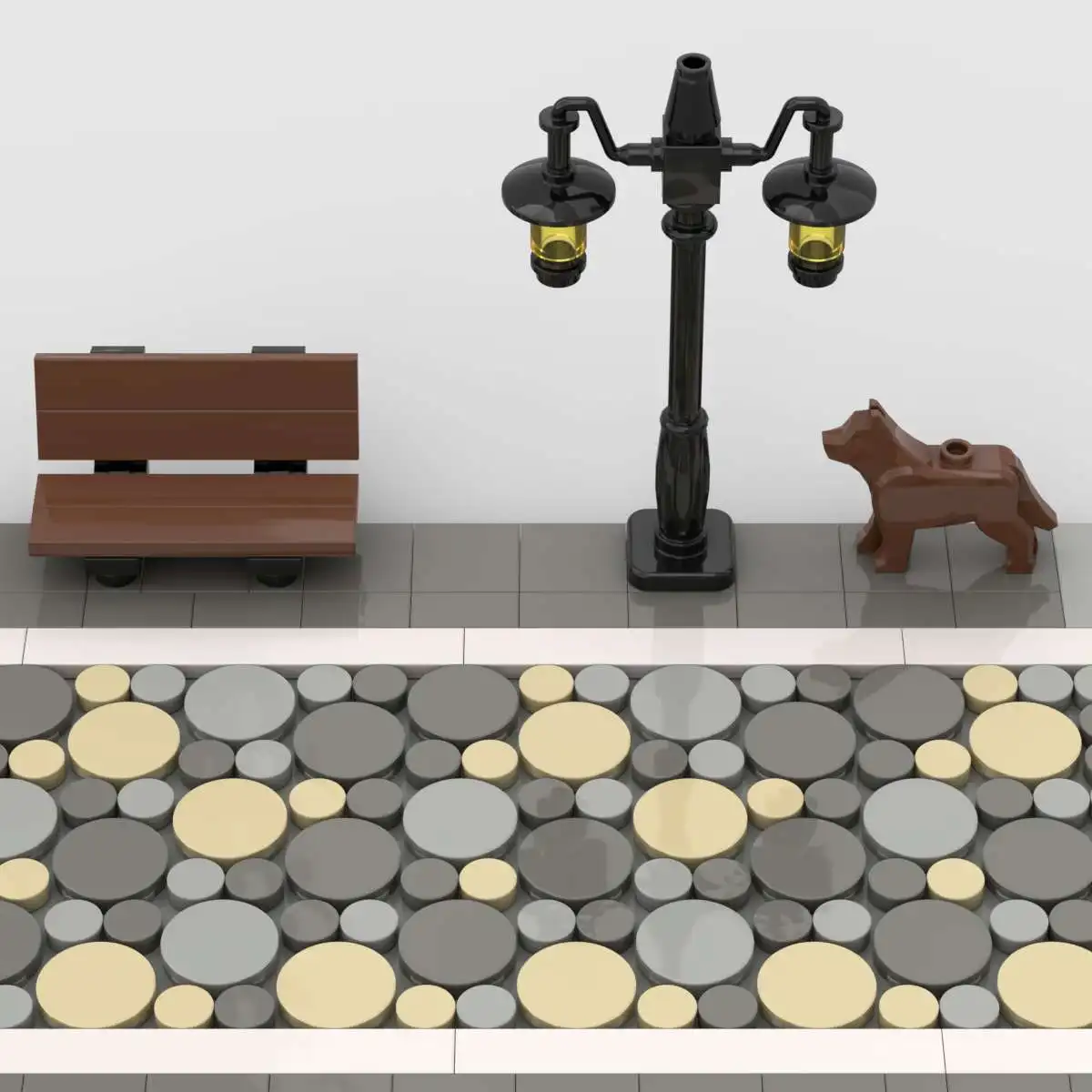 MOC Model Urban Road Scenery Street View Industrial Era Road Building Bricks DIY City Classical Landscape Toys for Kids
