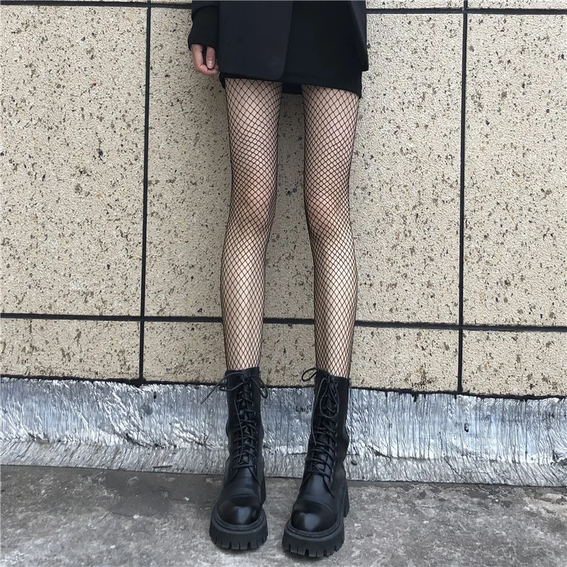 ファッション女性ロングセクシーな中空アウト網タイツストッキング黒ハイウエストストッキングタイツパンティ網タイツランジェリー