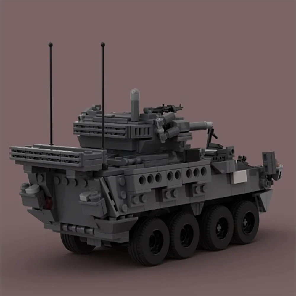 Veículo tático do exército MOC sem metralhadora 673 peças de desenhos eletrônicos trocados juntos com modelo de blocos de construção