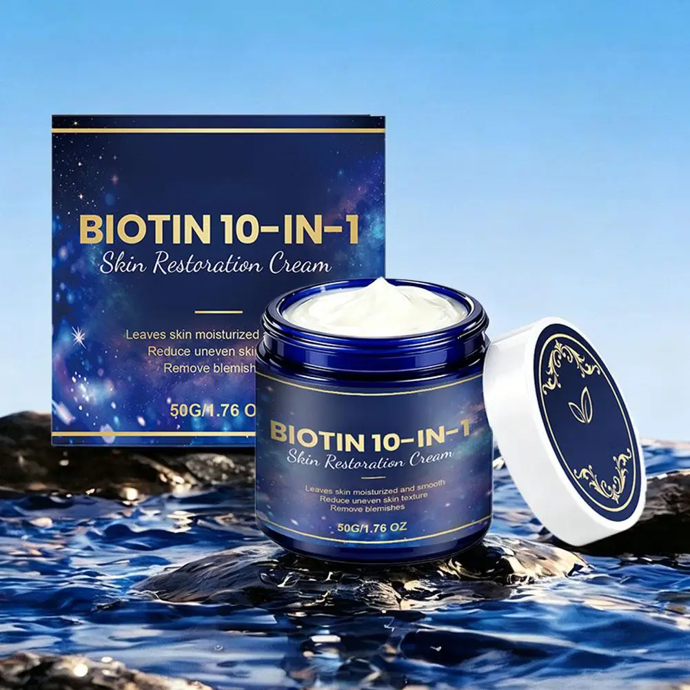 10‑in‑1 Biotin Anti‑Aging Facial Restoration Cream, Deep Smoothing Moisturizer, Nourish Repair Rough Dull Skin for Face Neck