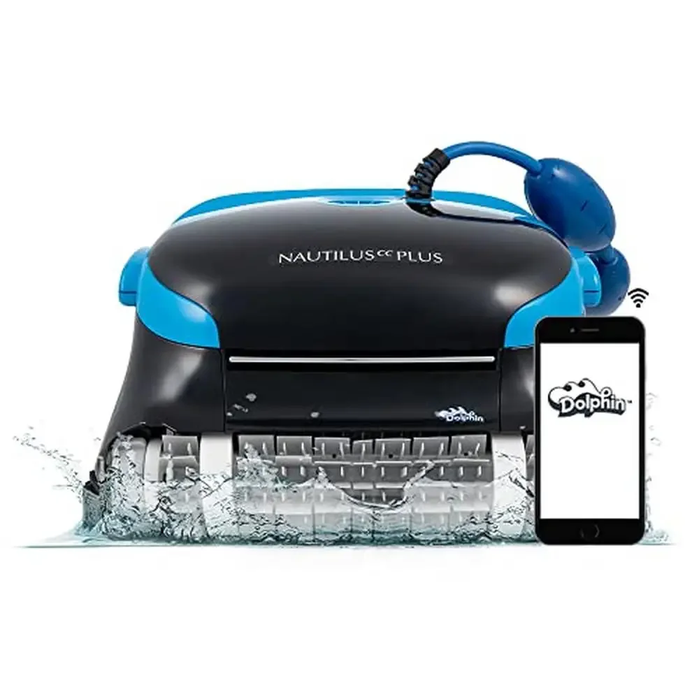 

Automatic Robotic Pool Cleaner with Wall-Climbing Scrubber Brush Smart Navigation In-Ground Pools up to 50 FT Wi-Fi Connected