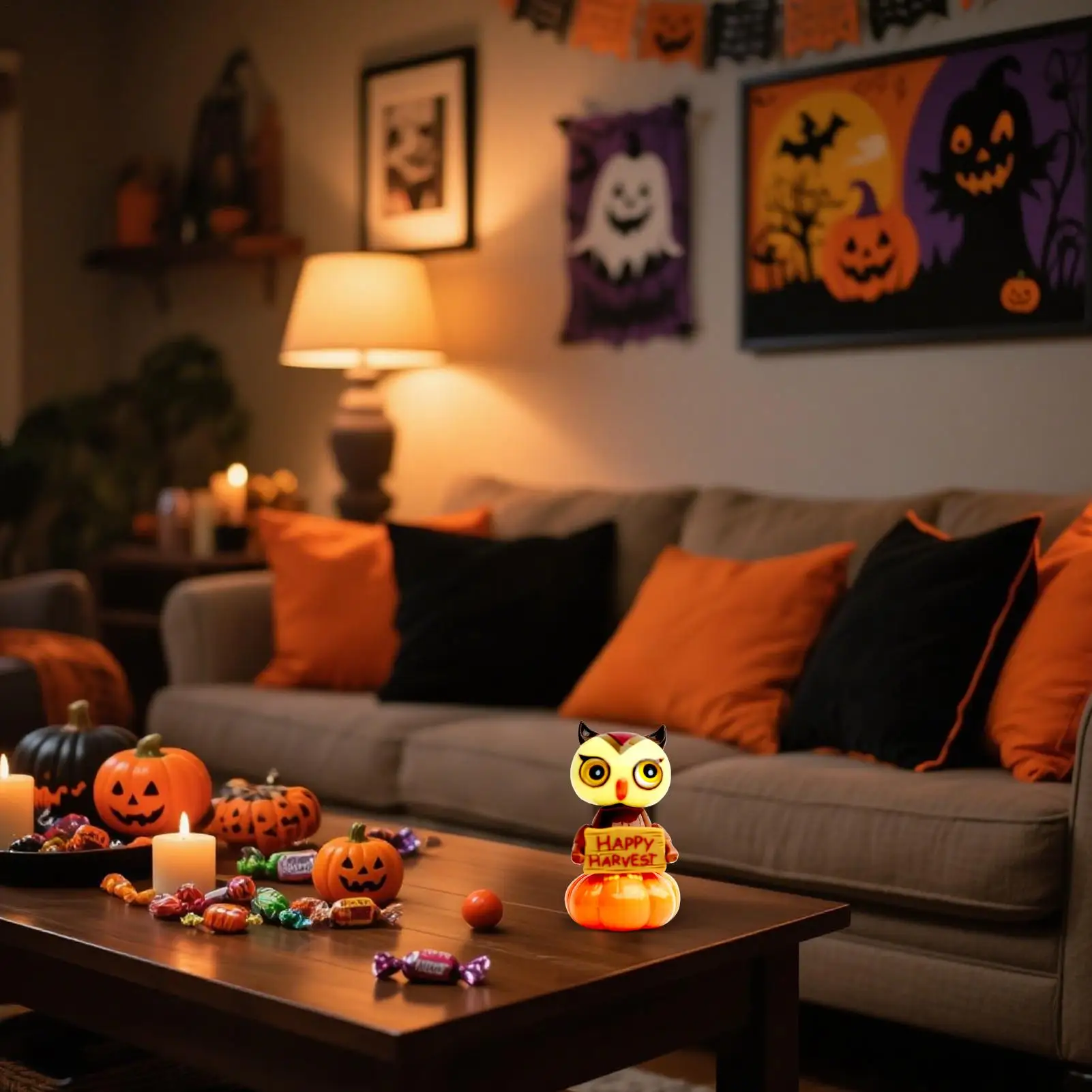 

Solar Toys Solar Dancing Pumpkin Owl Doll Shaking Doll Collectible Dancer Decoration For Home Office Window Car Adults Halloween