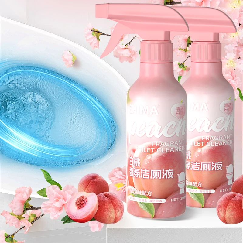 

White Peach Scent Toilet Bowl Cleaner, Powerful Stain Remover & Destroys Limescale, Long-Lasting Fragrance, Bathroom Cleaning Su