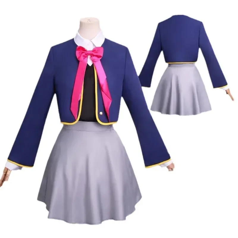 qq023 أنيمي OSHI NO KO Ai Hoshino فستان مُصمم حسب الطلب لوليتا تنورة الوردي موحدة الأرنب دبوس الشعر هالوين كرنفال ملابس للحفلات