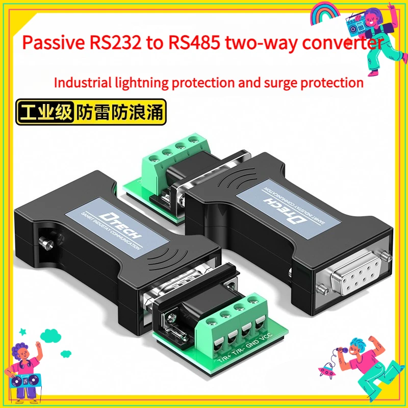

1PCS Industrial 232 To 485 Converter, Passive Bidirectional RS485 To RS232 Protocol Adapter, Serial Port Converter