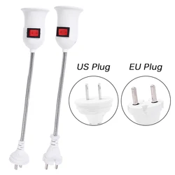 Adattatore per spina di alimentazione 1PC pratico bianco E27 presa luminosa a LED per convertitore adattatore per supporto spina ue usa ON/OFF per presa lampada lampadina