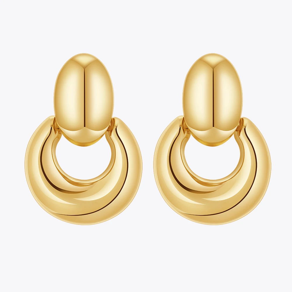 

ENFASHION Aretes геометрические изогнутые серьги-капли для женщин, серьги золотого цвета из нержавеющей стали, стильные уличные милые украшения E1542