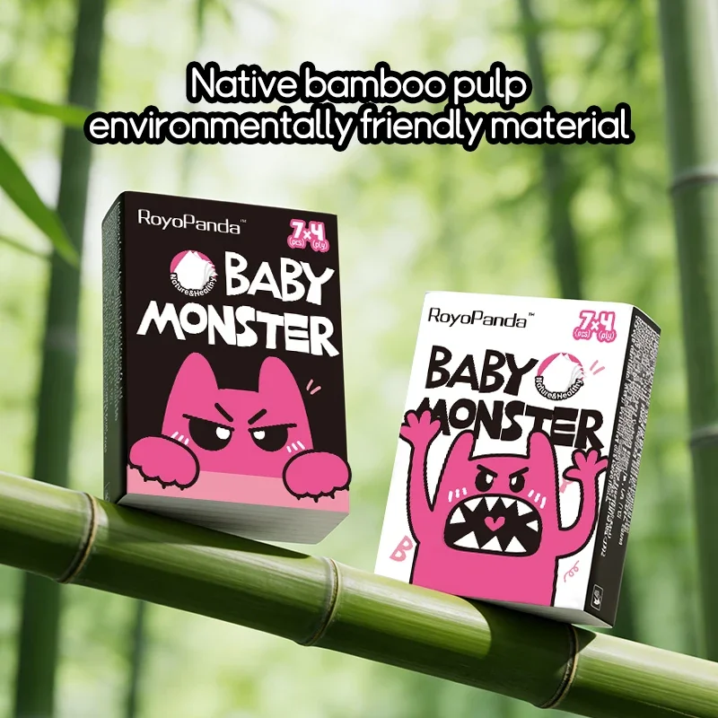 RoyoPanda Portable Handkerchief Paper Mini Pocket Tissue 4 Layer Travel Small Bag Napkin Native Bamboo Pulp Healthy Toilet Paper view 2