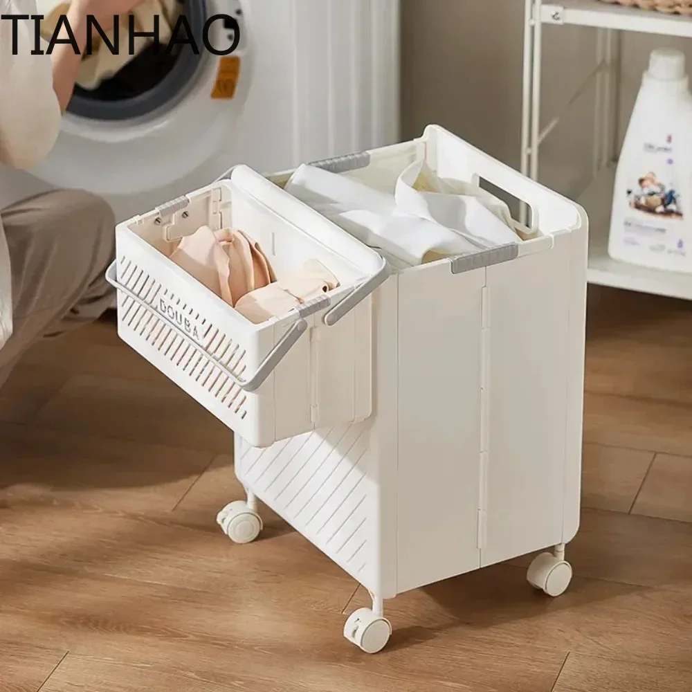 Foldable Dirty Clothes Storage Laundry Basket Clothes Bucket Large Capacity Storage Baskets Household Bathroom Home Storage Box