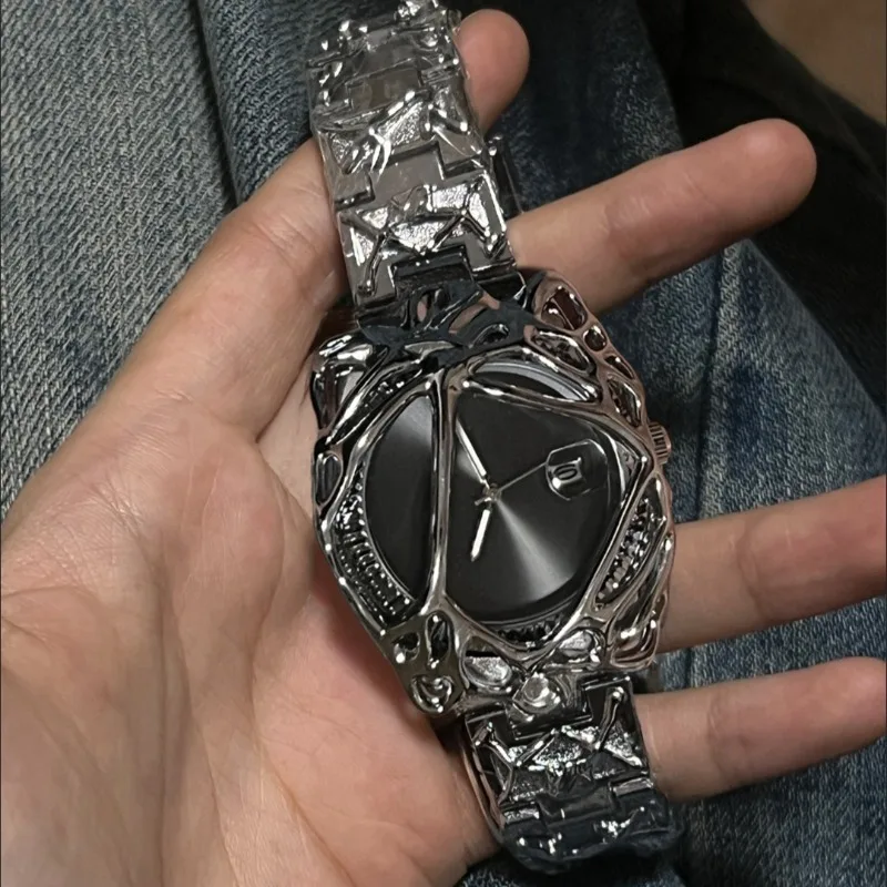 Stylish opposite sex vine watch alabaster style retro Y2K European American watches special-shaped advanced ins niche watches