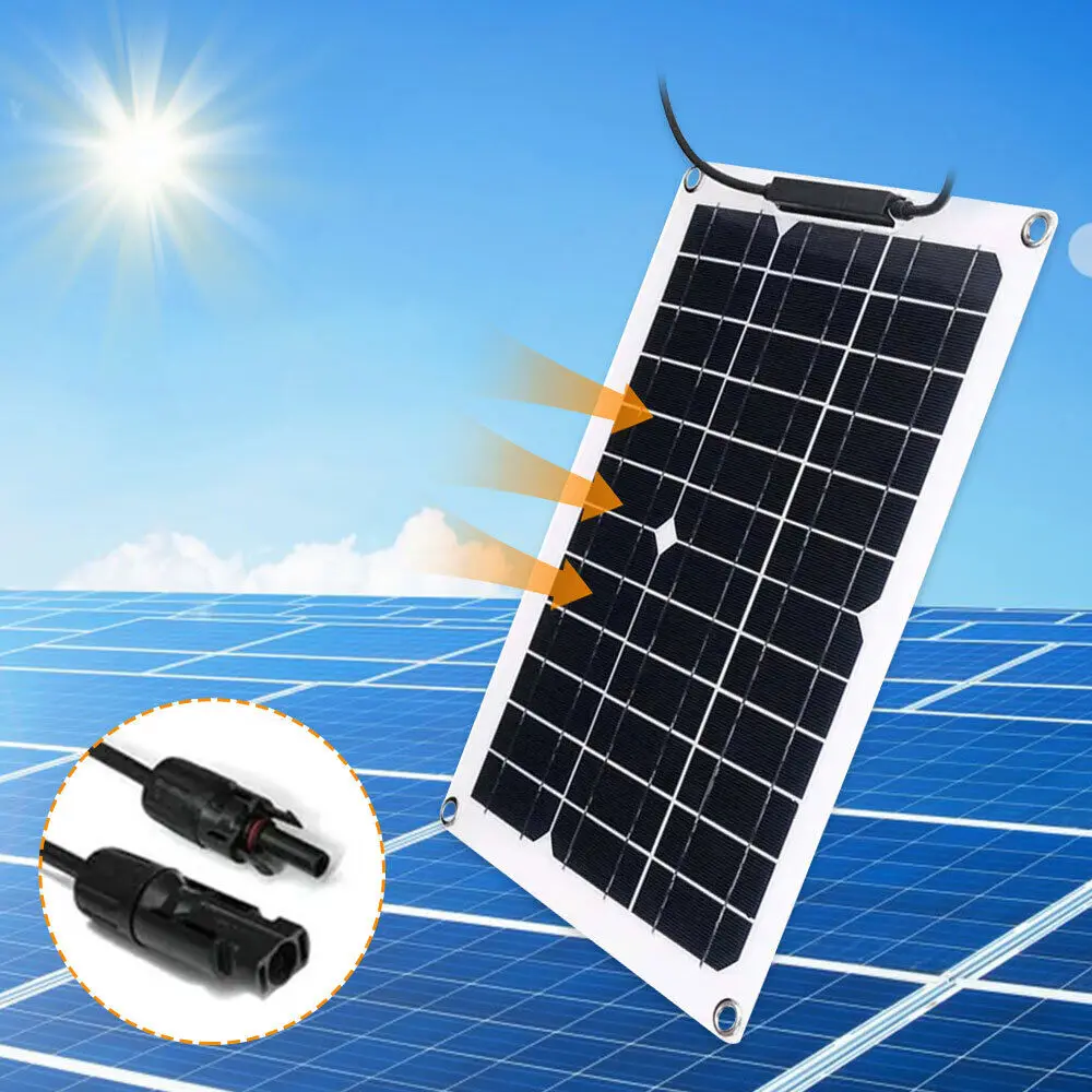 PowMr Portable 12W 18V Portable Solar Panel 12V Solar System High Efficient Phone Charge Battery Power Bank Camping Hiking Light