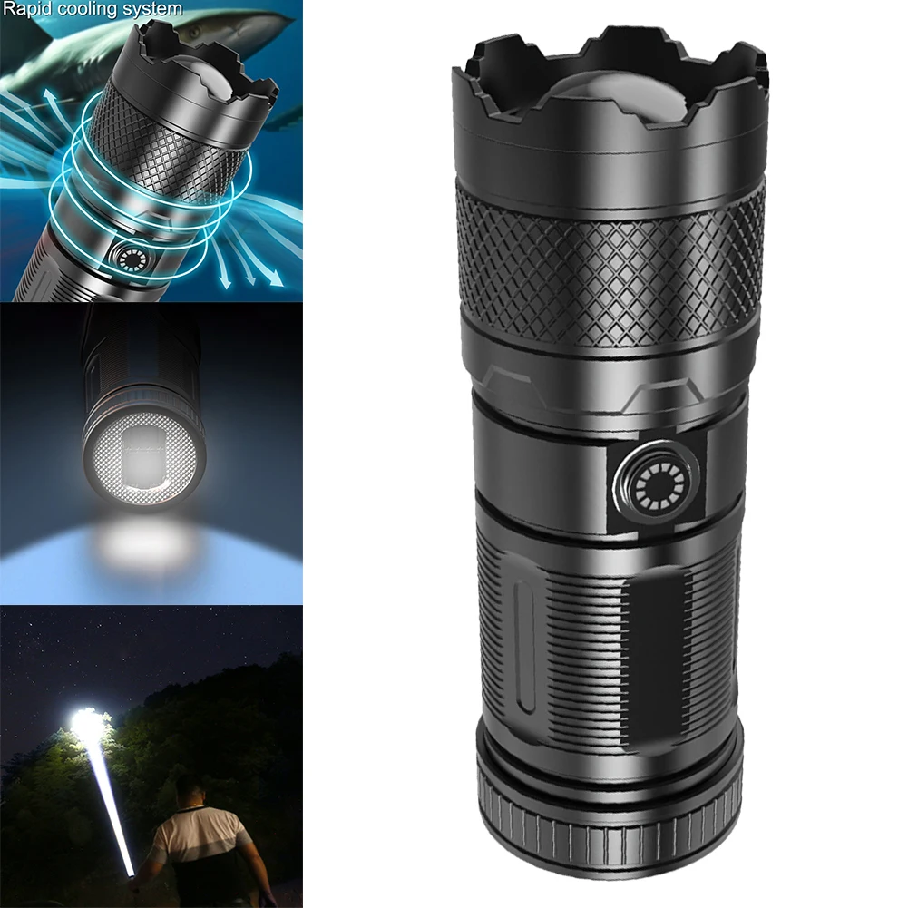 Super Long Range Torch High Power LED Flashlight USB Rechargeable Strong Light Lamp Outdoor Portable Lantern Waterproof