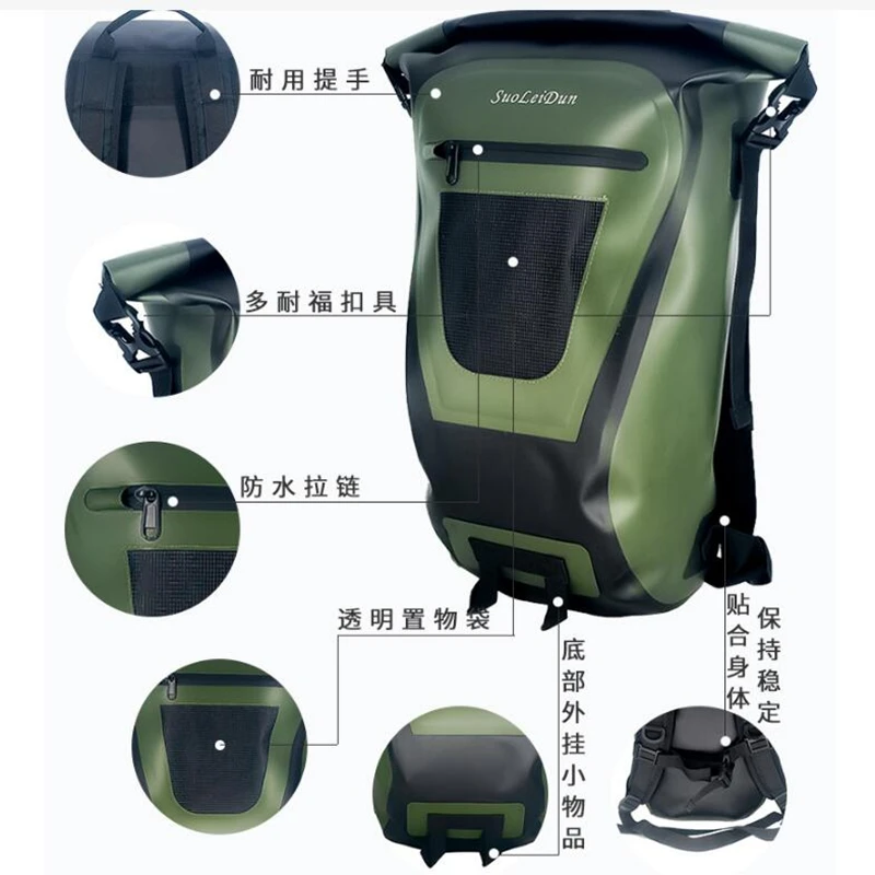 

PVC Material Cycling And Hiking Drift Package dry And Wet Separation Bag Y374 Multifunctional Backpack Waterproof Eco-friendly