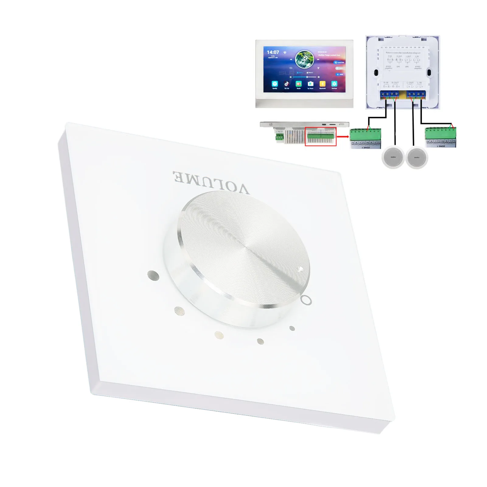 Smart Home Volume Controller Multifunction 5 Levels Volume Adjustment Background Music Tuning Switch Speaker Volume Controller