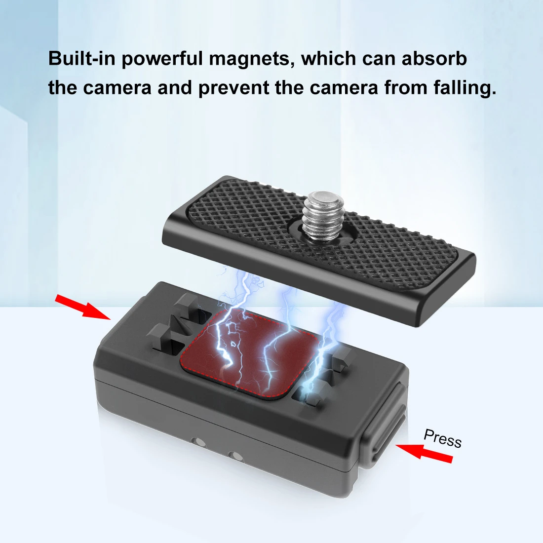 

Action 4 Aluminum Alloy Base Mount for Insta360 X4/Ace Pro/X3/ONE X2 Magnetic Quick Release Base Mount with Fixed Claws