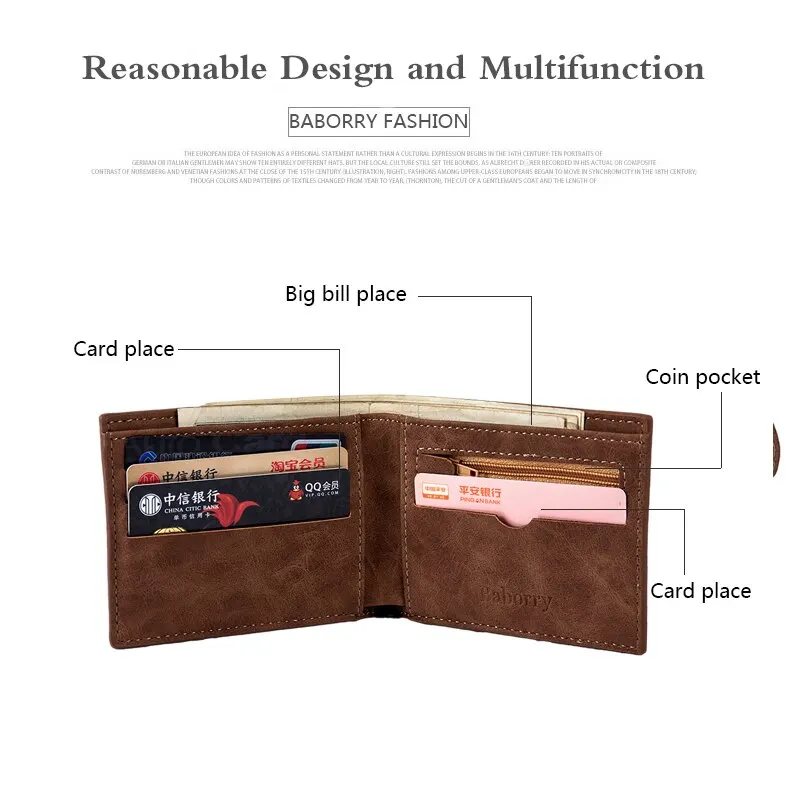 Heren korte portemonnee mode licht gezicht zacht lederen heren horizontale multifunctionele portemonnee