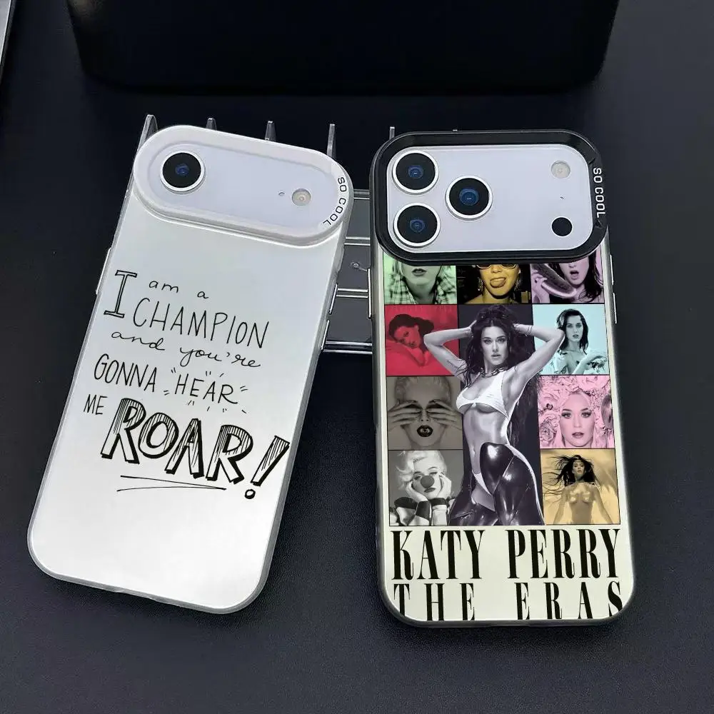 

Чехол для телефона K-Katy Perry RoarS Singer для iPhone 17, 16, 15, 14, 13, 12, 11 Pro Max Air Matte Laser Aurora, противоударный чехол