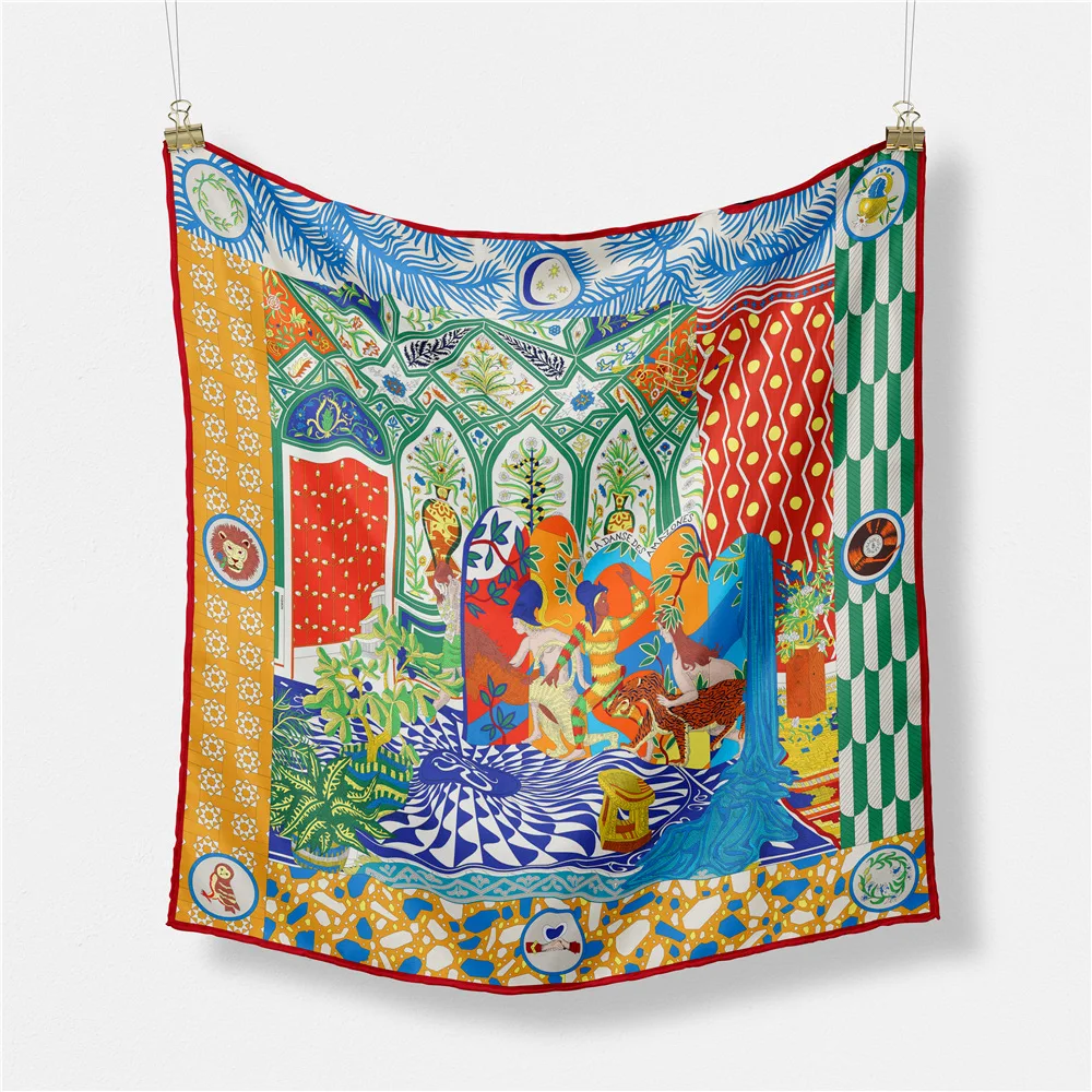 

53cm Court Lady Knight Popular Style Small Square Scarf Versatile Professional Women's Silk Scarf Towel Fashion Accessory