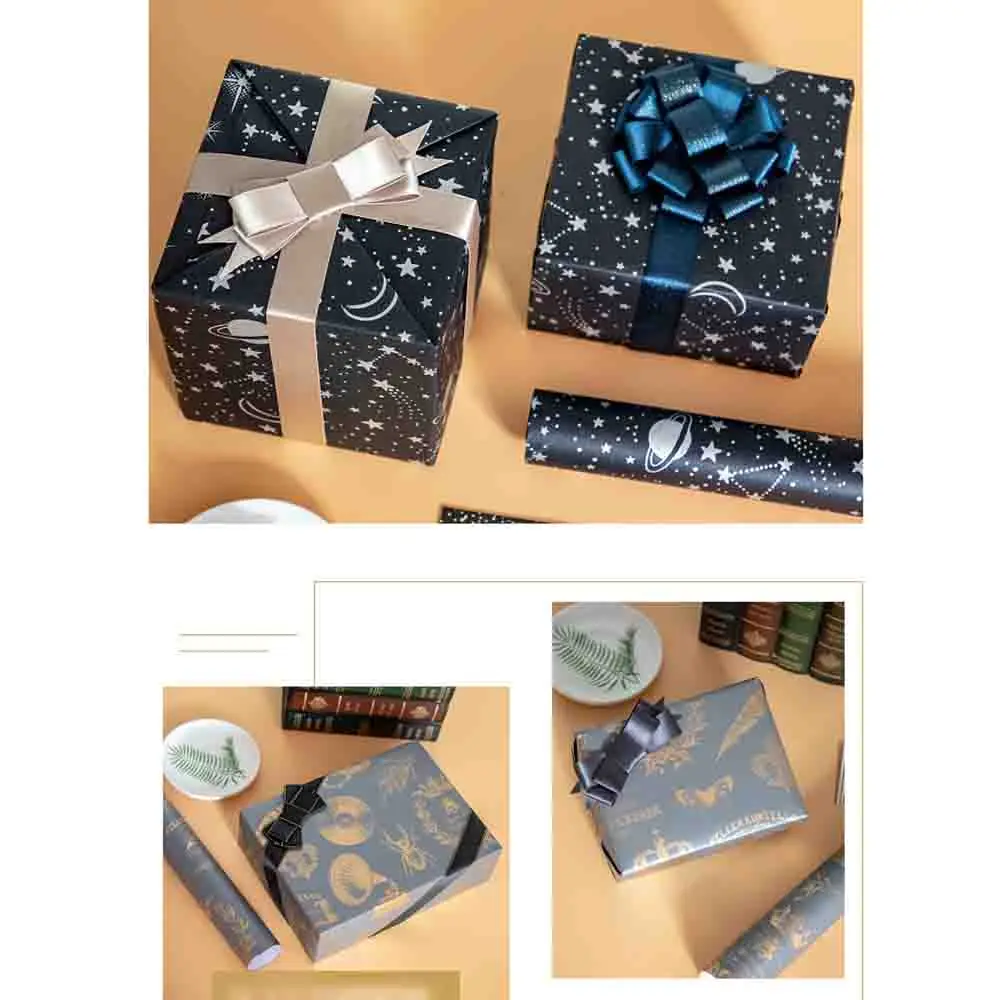 Exquisite Gift Box Thickened Hot Stamping Paper Ribbon Flower Knot Beaded Beaded Wrapping Paper For Gift Box Valentine'S Day