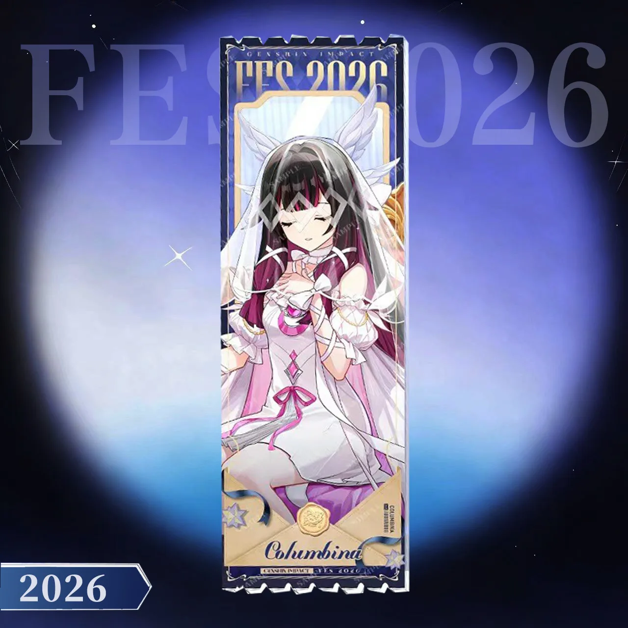 Genshin Impact Girl 2026 FES Girl Character Peripheral 8pcs Set Double Flash Badge 16CM Large Acrylic Standee Keychain