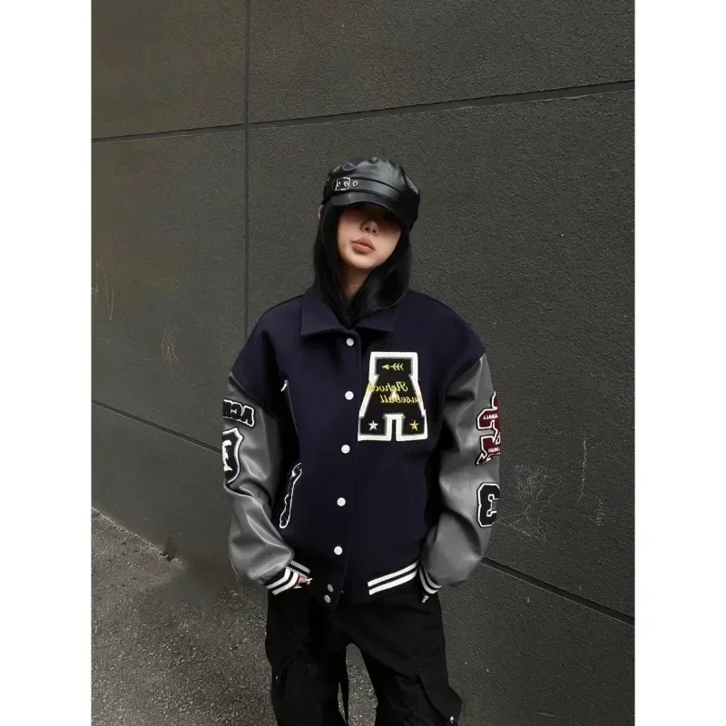 Autumn College Baseball Jacket (Embroidered) - alternate angle