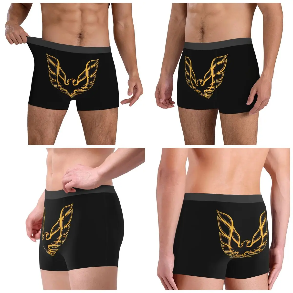 Boxer Underpants Shorts Pontiac Trans Am Firebird Bandit Golden Panties Men's Ventilate Underwear for Homme Man Boyfriend Gift