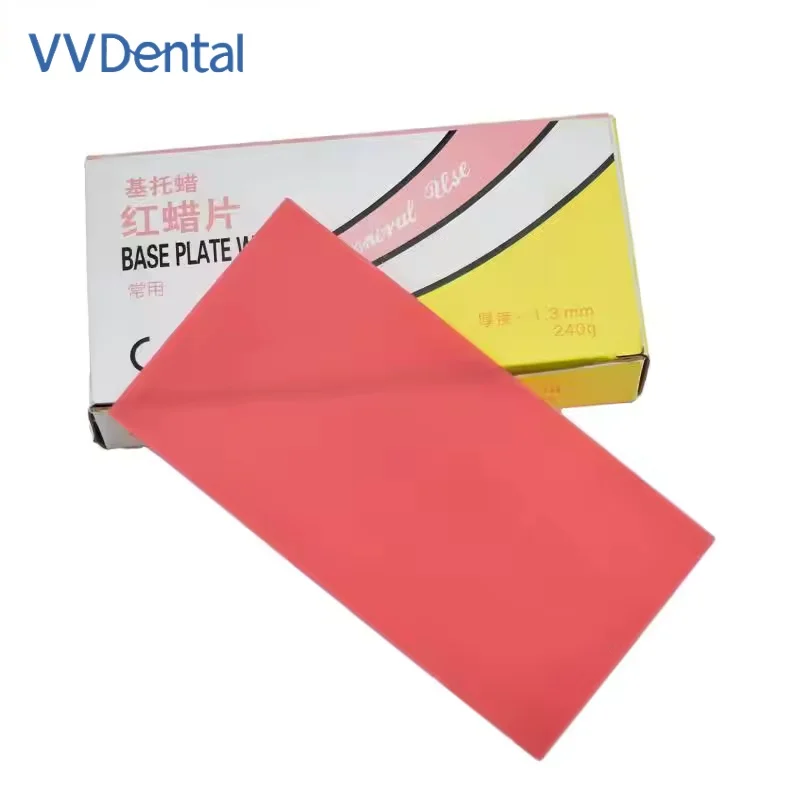 

VV Dental Wax Sheets Dentist Auxiliary Material Thickness Dental Base Plate Soft & Hard Red 1.3/1.5/2mm for Teeth False Tools