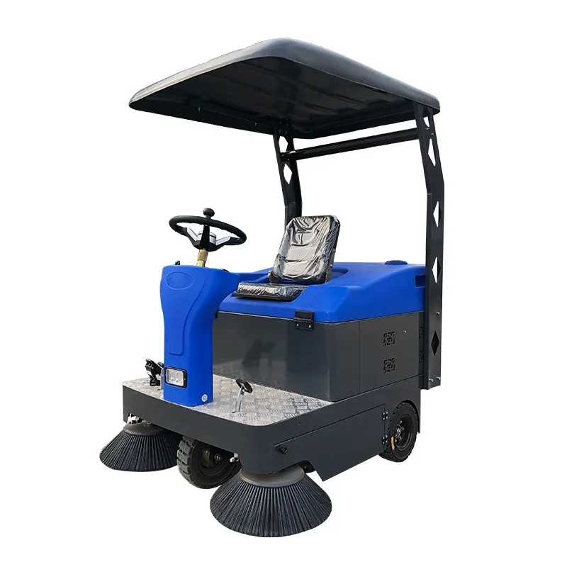 Ride-On Electric Street Sweeper New Condition for Cleaning Community Squares Factory Roads Versatile for Lane Burnishing - view 3
