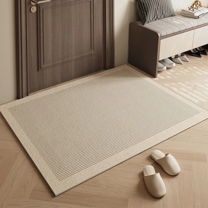 

Home Entrance Mats Porch Scratching Ground Mat Simple Striped Modern Style Carpet High Quality Tpr Bottom Non-slip Durable Rugs