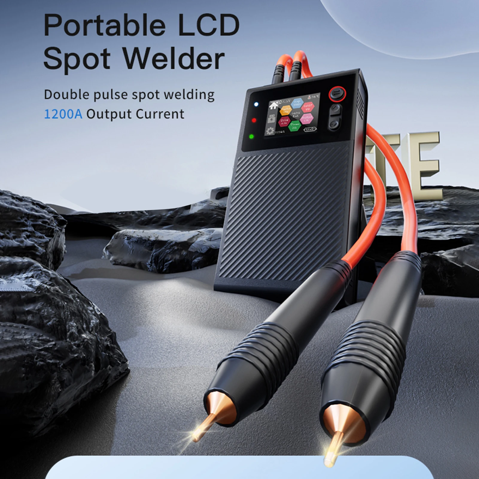ماكينة لحام نقطي للبطارية 1200 أمبير، لحام نقطي محمول، نبض مزدوج مع تحكم ذكي/وضع عام، شاشة ملونة 1.8 بوصة #5
