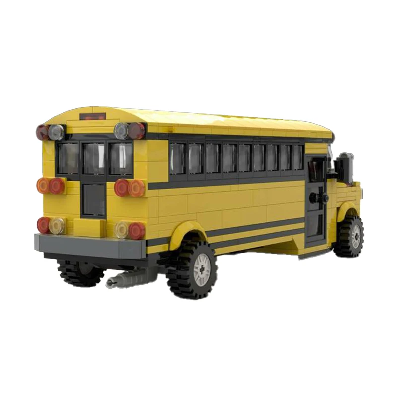 Classical City Vehicle MOC School Bus Building Blocks Model Bricks Assemble Display Children's Toys Gifts 528PCS