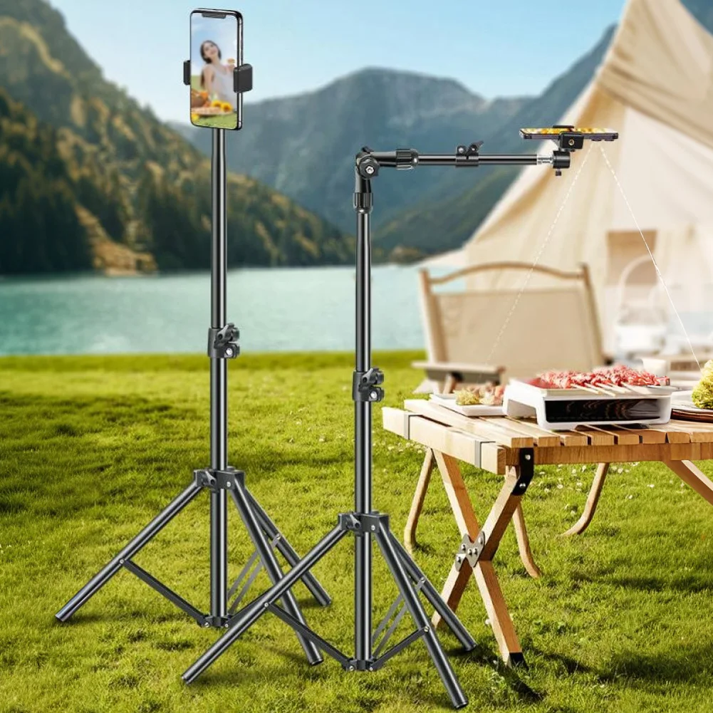 Horizontal Overhead Tripod Adjustable Cell Phone Tripod Stand Horizontal Stand for Recording/Watching/Vlog