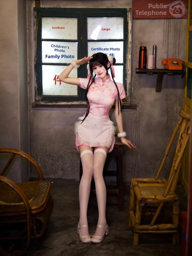 loween Cisas Cosplay  Dr Japanese Maid Skirt Lolita Set Simptic ort  Daily Wear Low Slit o...