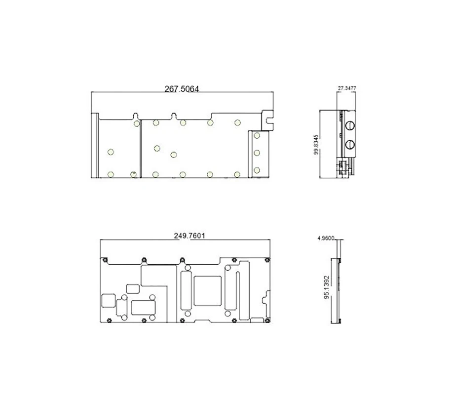 Bykski N-Tesla-A30X-24G-SR GPU كتلة استخدام لبطاقة الرسومات NVIDIA Tesla A30X 24G PC تبريد المياه النحاس جميع المبرد المعدني #3