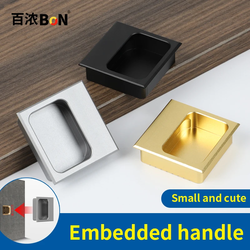 

Recessed closet cabinet door pulls Slotted recessed drawer kitchen cabinet door handles square knobs modern minimalist style