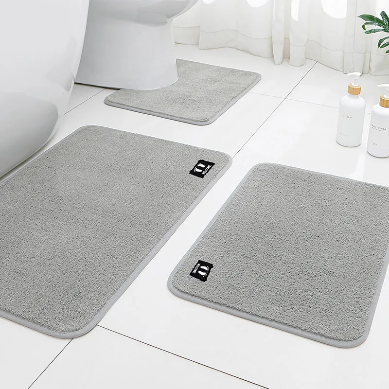 

Набор из 3 ковриков для ванной комнаты на все сезоны: противоскользящий коврик для дома и отеля, впитывающий коврик для душа, U-образный коврик для унитаза, коврик для туалета, коврик для двери ванной комнаты