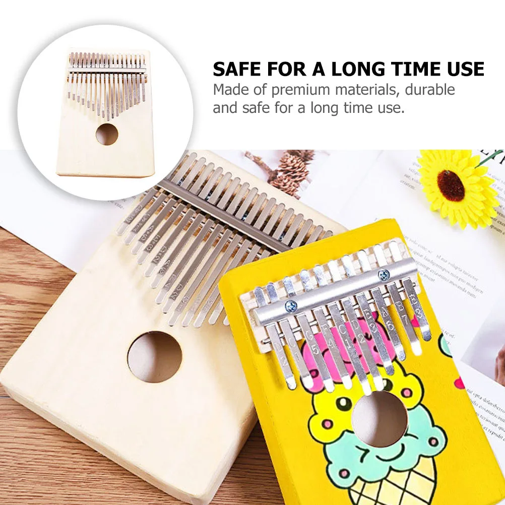 

1Set Wooden Blank Kalimba Thumb Piano DIY Painting Kit Children Graffiti Musical Instrument Beginner Handcraft Tool